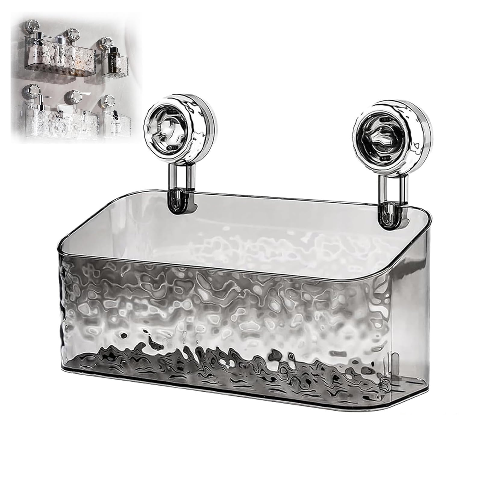 GFAZXDS 2024 New Suction Cup Shower Caddy - Light Luxury Glacier Pattern Soap nizer Shelf Gray L Suction
