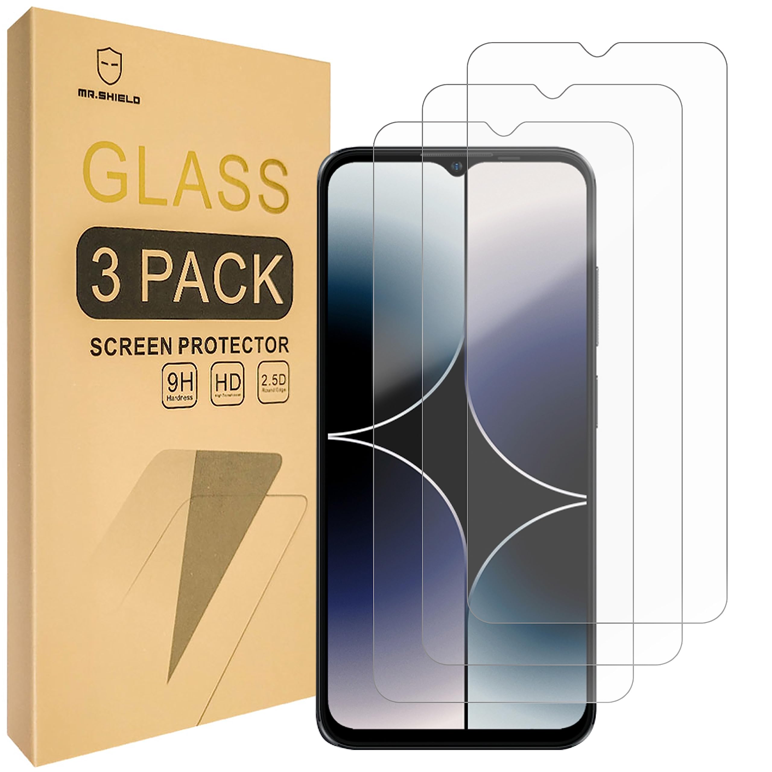 Mr.Shield[3-Pack] Screen Protector For Ulefone Note 16 Pro [Tempered Glass] [Japan Glass with 9H Hardness] Screen Protector