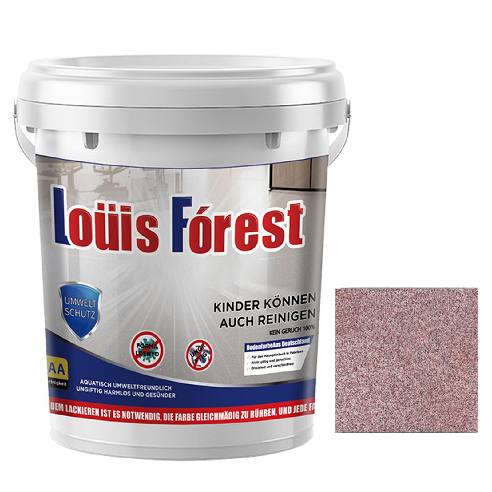 Epoxy Colored Sand Self Leveling Floor Paint, 2025 New Waterproof, Water-Based Epoxy Coating for Concrete and Garage Floors, Suitable for Both Interior and Exterior Applications (E/1KG)
