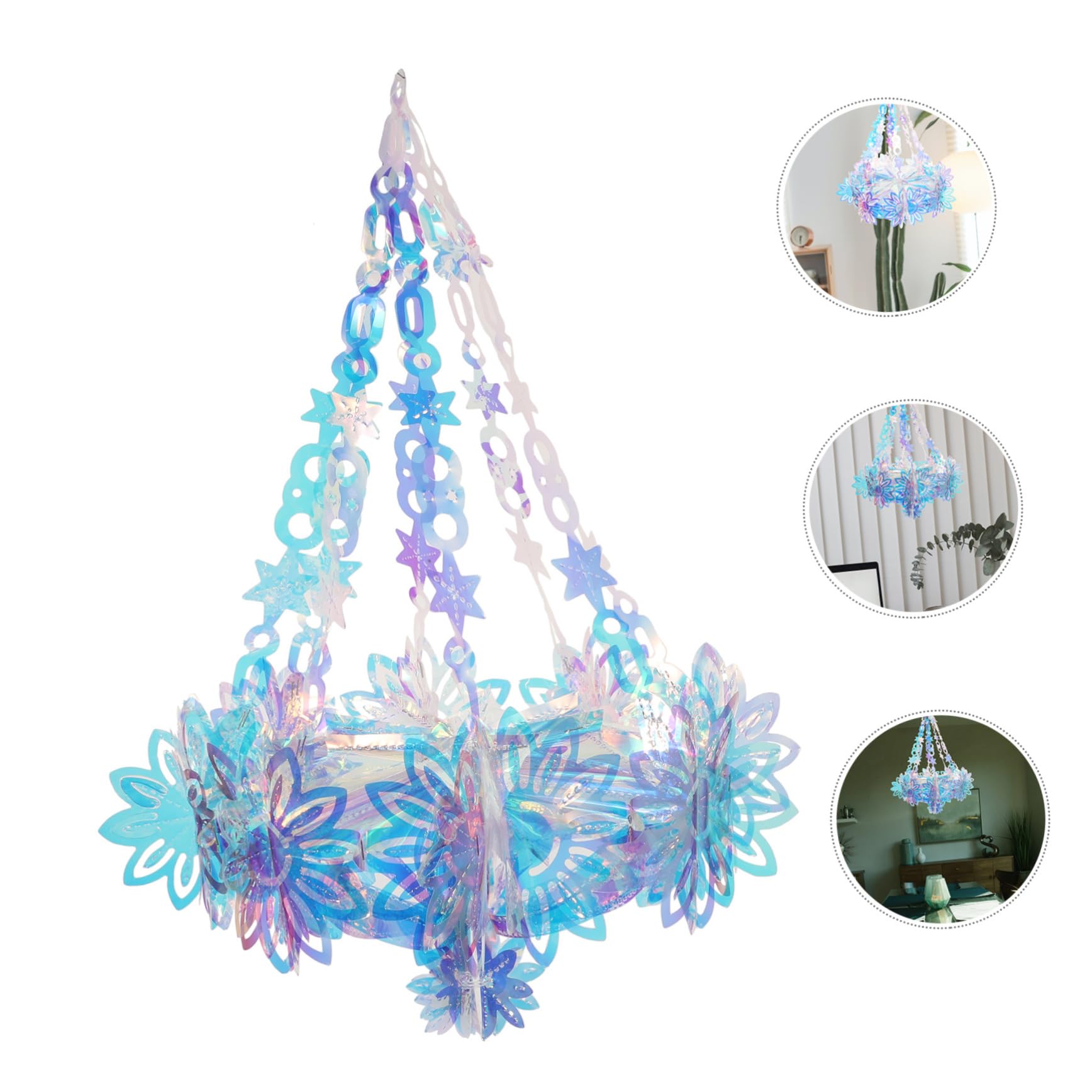 4 Stelle Pendenti Iridescenti Olografiche, Decorazione Per Feste, Natale, Matrimoni, Compleanni, Da Appendere A Parete O Soffitto