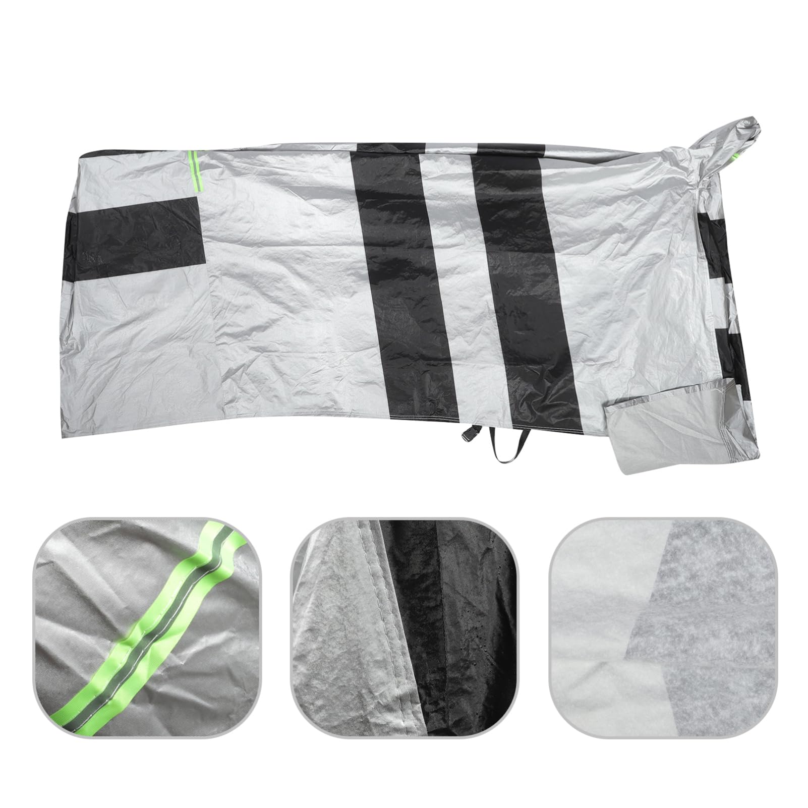 GLEAVI Housse de Protection Portable, Coton Floconné Noir et Argenté pour Trottinette Électrique et Vélo pour Extérieur