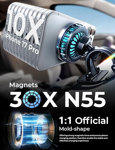 Miniatura 7 de LISEN 15W Qi2 MagSafe Car Mount Charger [Peltier TEC Cooler w/Cooling Fan] Ultimate Cooling Wireless Car Charger Magnetic Phone Holder for Truck