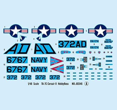 Miniatura 7 de Fighter 3D Puzzles - Kits de modelos de plástico, escala 1/48 TA-7C Corsair II, modelo de avión de ataque Corsair II, juguetes para adultos y