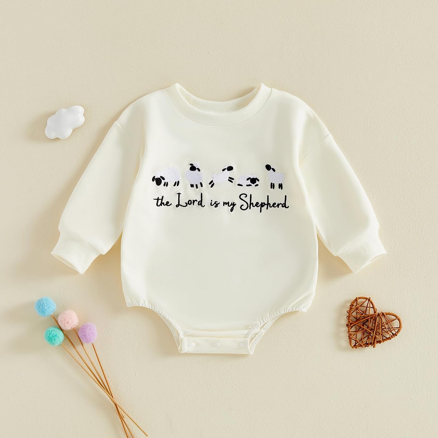 Newborn Baby Boy Girl Christian Bubble Romper Shirt Baptism Outfits