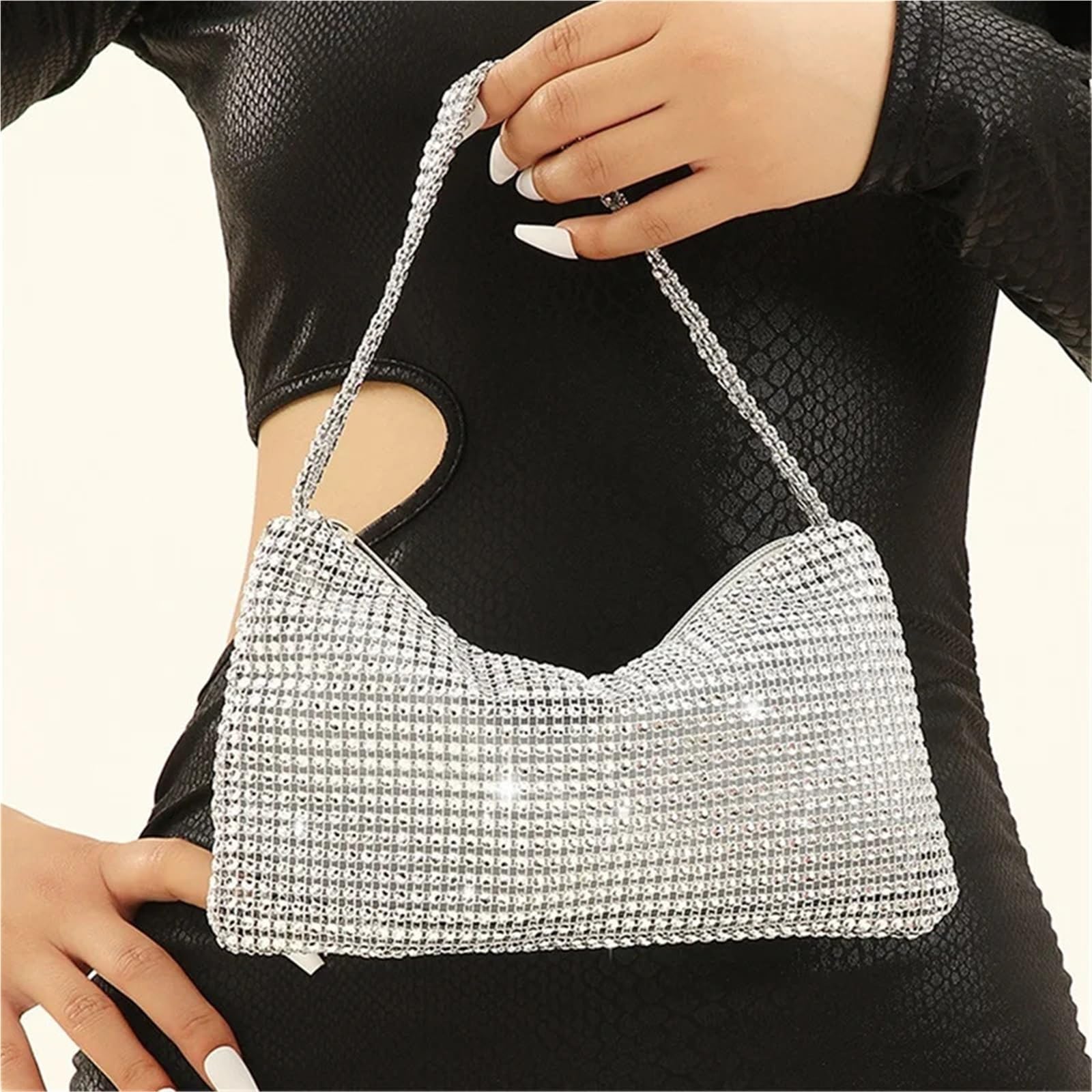 Pochette Da Donna Borsa Sera Bling A Tracolla Con Diamanti Scintillanti For Le Donne Party Club Matrimonio Prom Per Donna(Green)