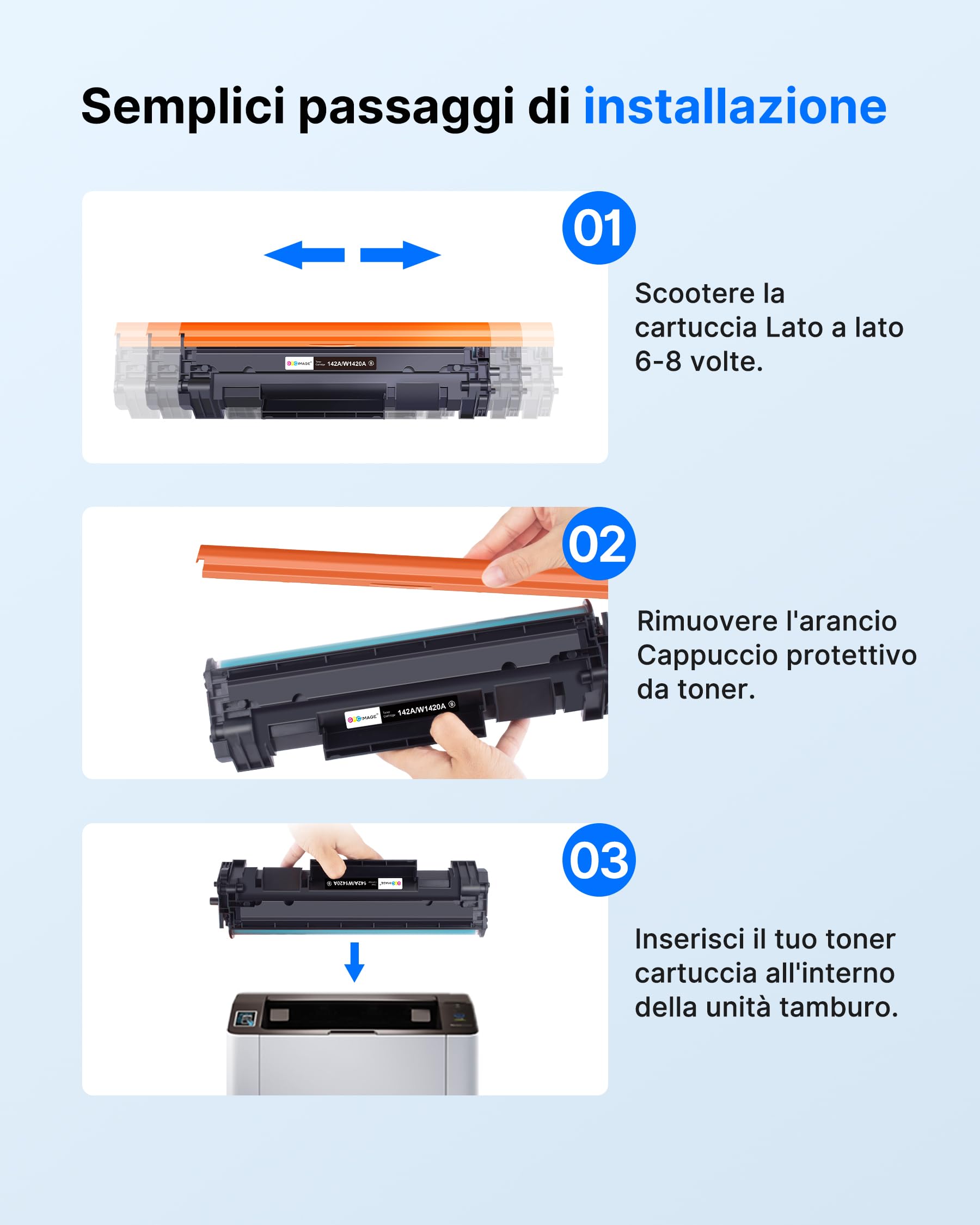 GPC Image 142A Toner Con Chip Compatibili per HP Laserjet M140w per HP 142A W1420A 142X W1420X per Laserjet Pro M110w M110 M139 M139w (1 Nero)