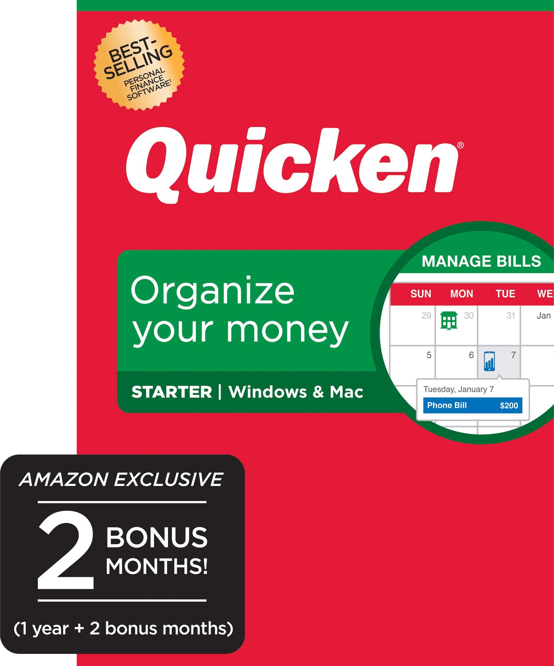 Quicken Starter Personal Finance - Take Control of Your Money (Windows/Mac Disc) - 14-Month Subscription (Amazon Exclusive) 2020