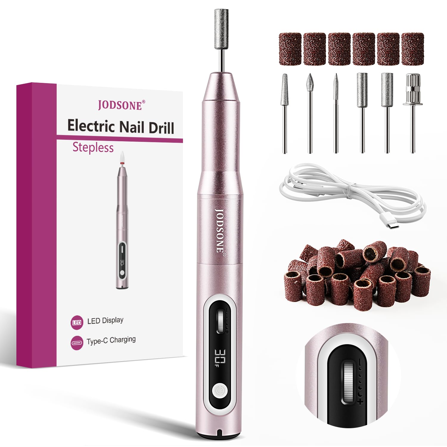Amazon.com: JODSONE Professional Nail Drill 30000 RPM Low Noise