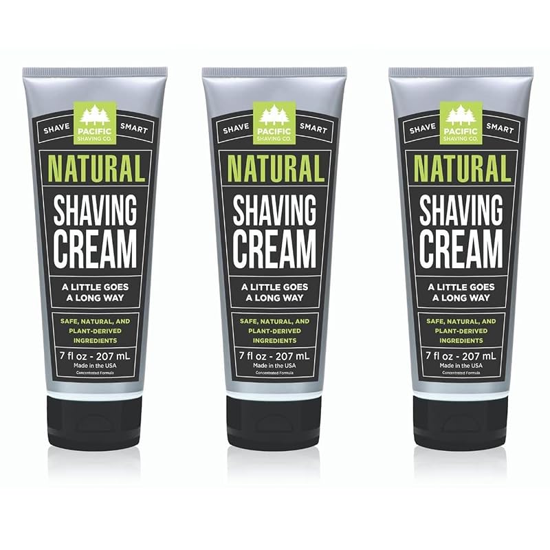Creme de barbear natural masculino Pacific Shaving Company, 3 unidades de 198 g