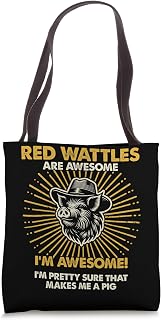 Pig Dad Mom Awesome - Farmer Breeder Red Wattles Tote Bag