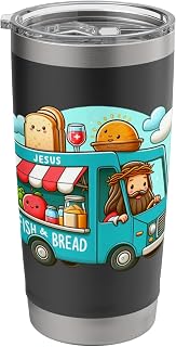 Jesus' Fish & Bread Food Truck cute for cute for foodies Stainless Steel Insulated Tumbler