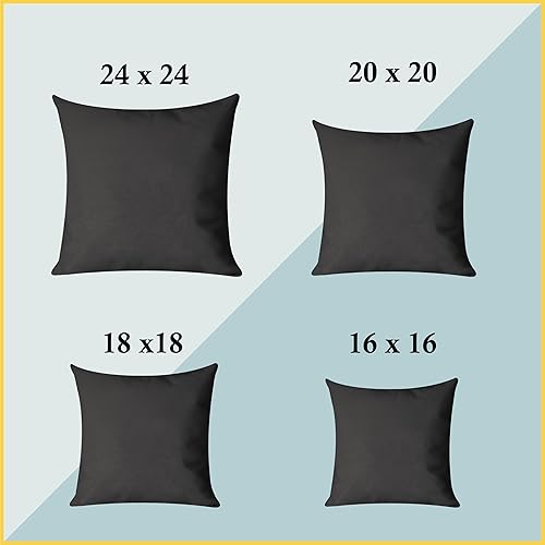 Vista 42 de RELY+ Juego de 2 fundas de almohada de algodón blancas de 18 x 18 pulgadas, fundas cuadradas con cremallera para sofá, sala de estar, fundas Blanco