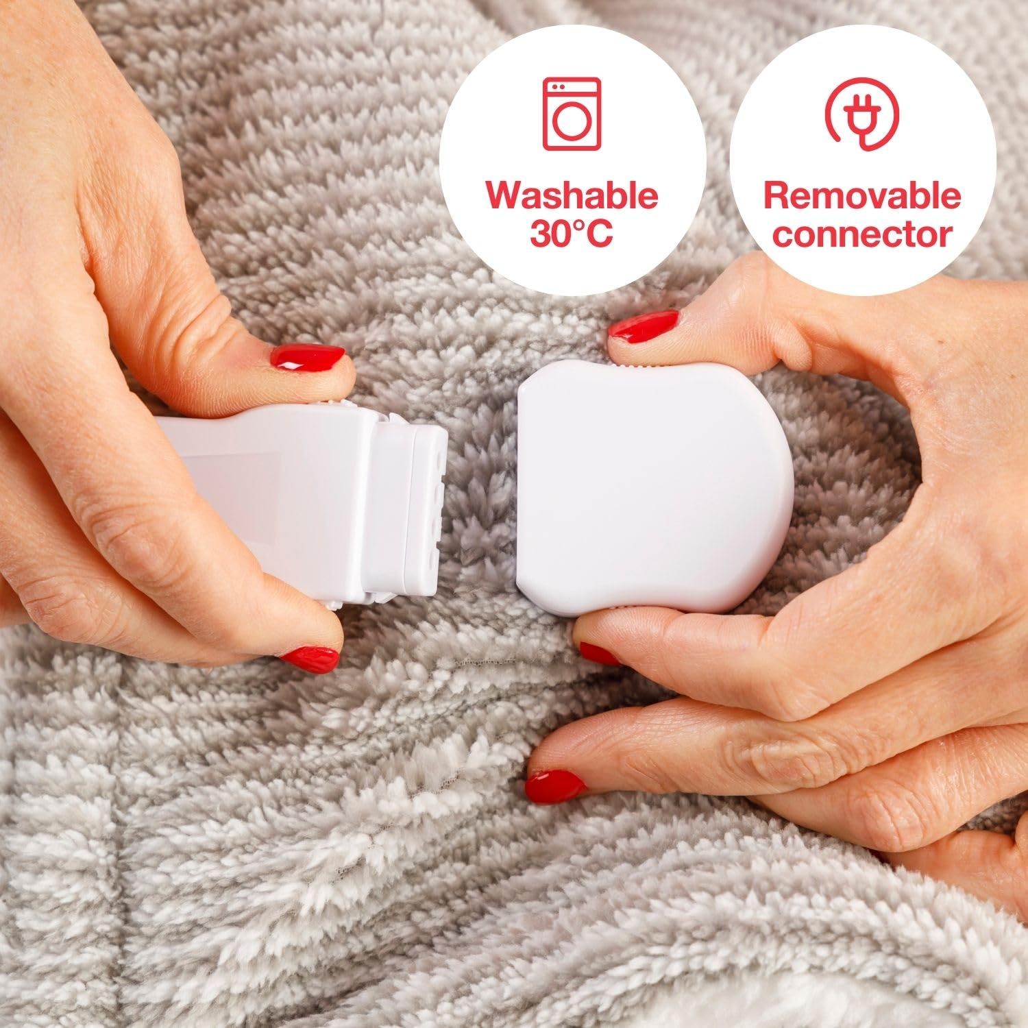 Solac - Coperta elettrica Kalmar 120 W, 8 livelli di temperatura, timer 9h, auto-spegnimento, protezione surriscaldamento, ultra morbido, adatto alla lavatrice a 30 °C