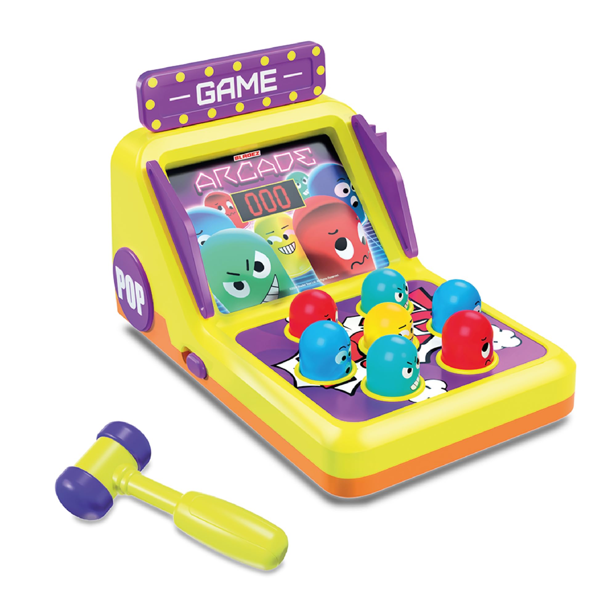 BLADEZ Toyz Whack A Mole Game - Arcade Games for Kids with, Hilarious Sounds, Light-Up Features & Electronic Scoreboard - Fast-Paced & Intense Bash the Mole - Toys for Boys, Girls Age 3+ (BT30028)