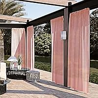 Vista 2 de SpaceDresser Cortinas traslúcidas impermeables para patio y exteriores 1 panel de cortina transparente con bolsillo para barra para sala de estar