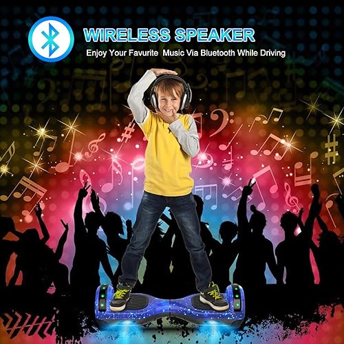 Miniatura 5 de UNI-SUN Self Balancing Scooter for Kids, 6.5" Two Wheels Scooter with Bluetooth and Lights for Girls Boys Kids Adults Azul