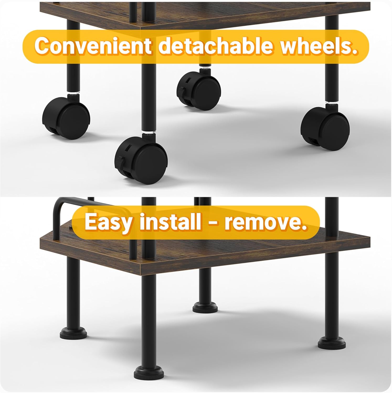 Weehom Small Corner Shelf - Multipurpose Corner Shelving Unit and Storage, 4 Tier Shelf Stand for Small Spaces, Display Shelves for Living Room, Bedroom, Kitchen, Bathroom - Rustic Brown