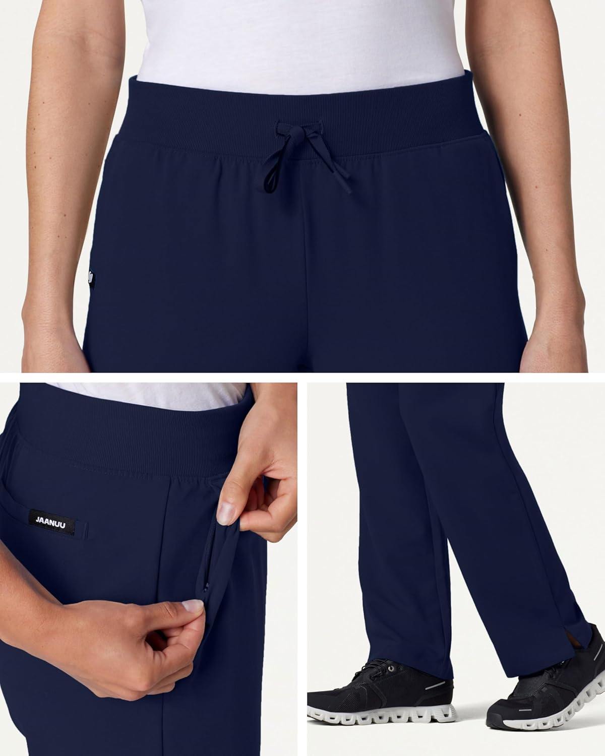 JAANUU Xenos Women’s Scrub Pants – 5-Pockets Classic Fit, Mid-Rise UltraLAST Fabric 4-Way Stretch, Medical Uniform Pants - Image 4