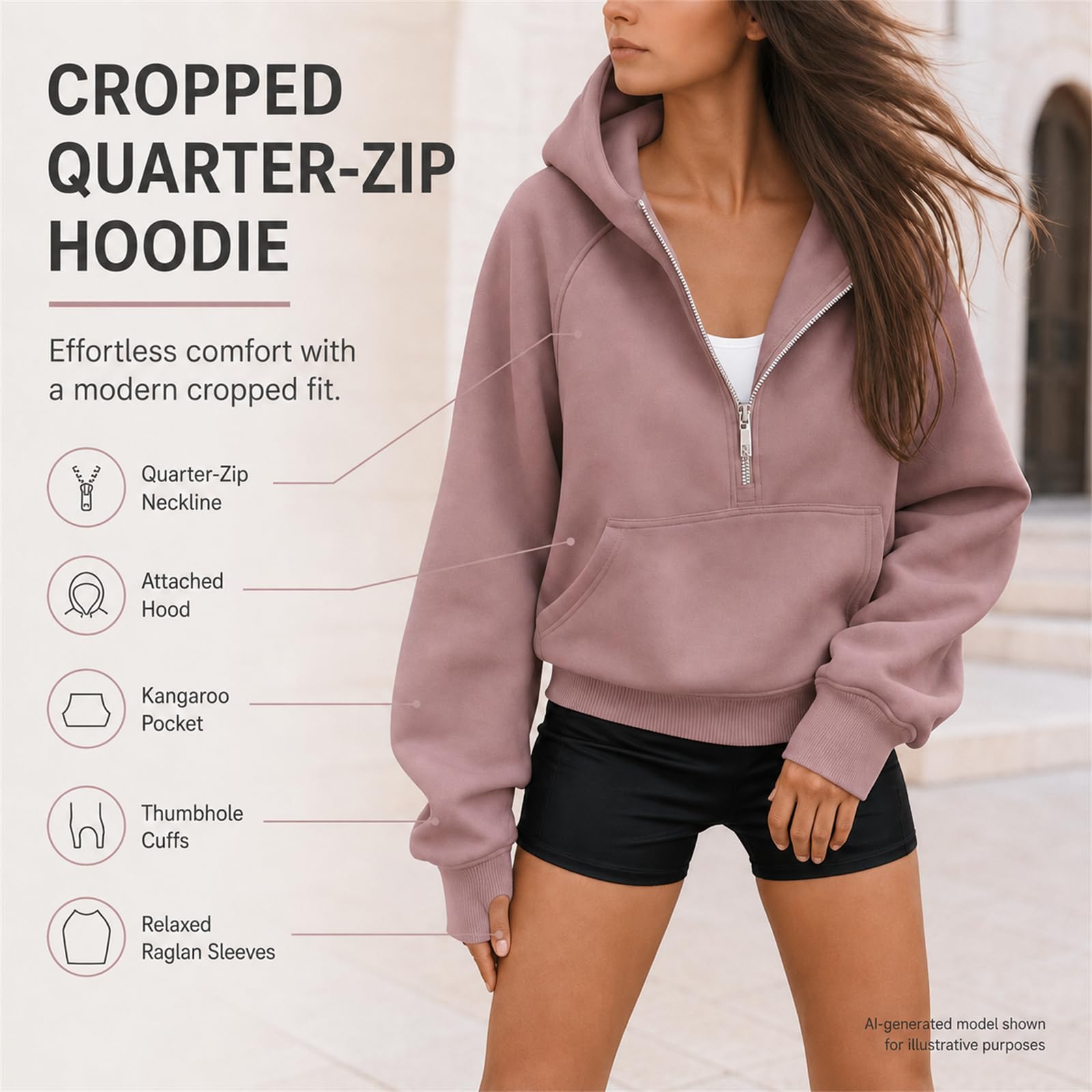 Damska bluza z kapturem zapinana na zamek błyskawiczny oversize sweter z