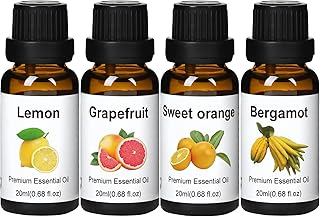 Essential Oils Set-Essential Oils- Perfect for Diffuser,Candle Making,Soap Making-Lemon, Sweet Orange, Bergamot &Grapefruit