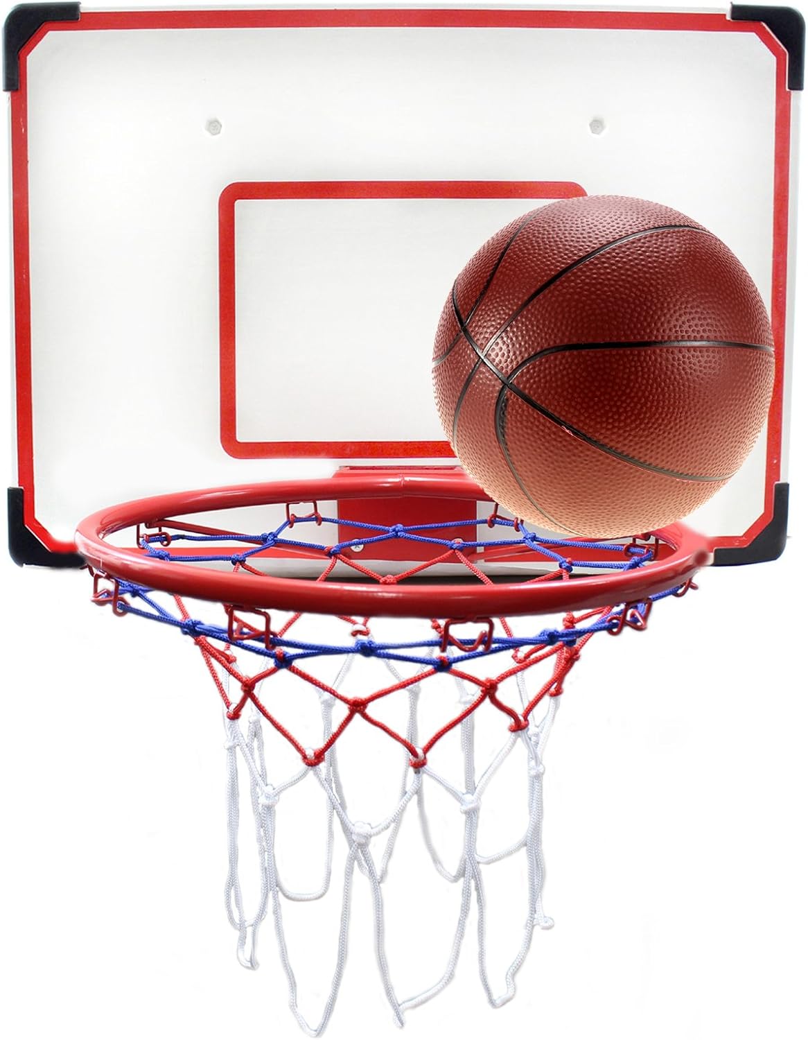 PowerTRC Pro XL Big Basketball Hoop Indoor/Outdoor Set 27”x18” with Shatter Resistant Backboard with 15" Rim | Red: Toys & Games