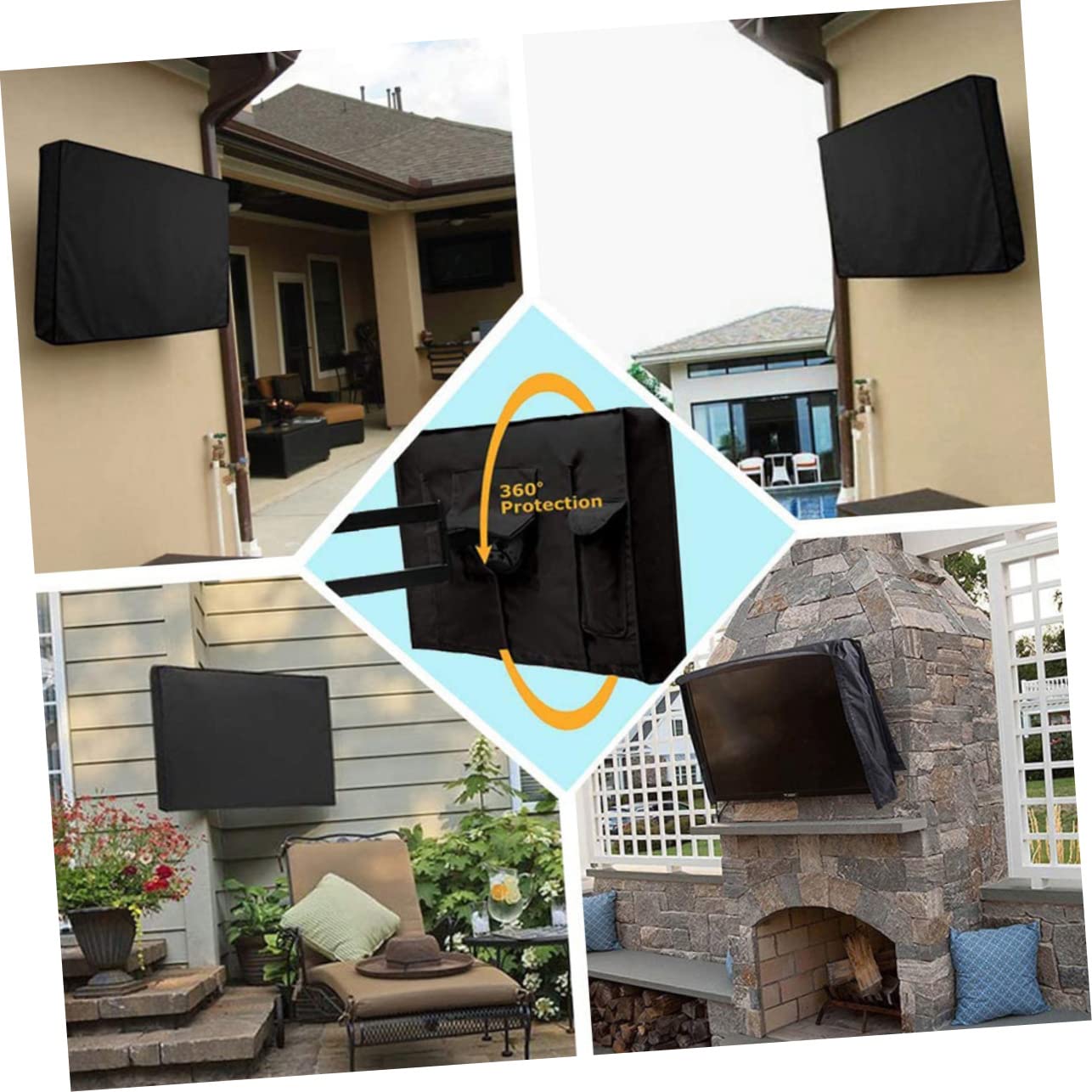 Copertura Rivestimento Inferiore Resistente alle Intemperie Tv Esterno 36-38 Pollici per con in Poliestere e Pvc, Protezione Schermo Sicura