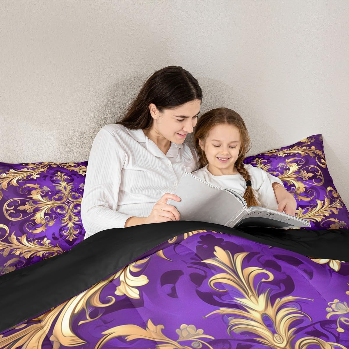Erosebridal (Just Print Damask Toddler Size Comforter Set, Vintage Aztec Flower Microfiber Bedding for Kids Boys Girls, Exotic Bohemian Paisley Quilt Set, Fashion Victorian Baroque Hippie Bed Sets