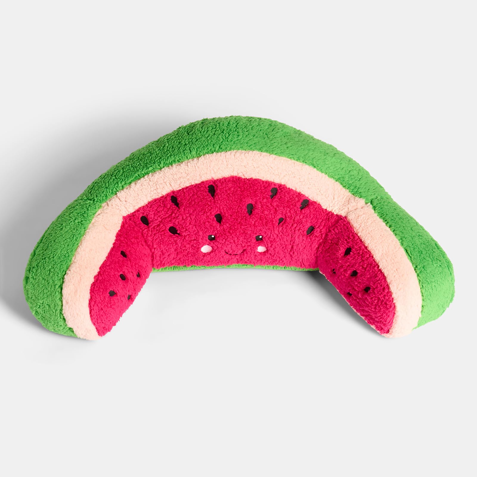 OHS Kuschelkissen für Kinder, Lesekissen für Bett, Erwachsene, stützend, weich, gemütlich, Teddy-Fleece, Gaming-Bettkissen mit Armen, Umarmungskissen, zum Entspannen zu Hause, Grün/Rosa, 45 x 40 x 30