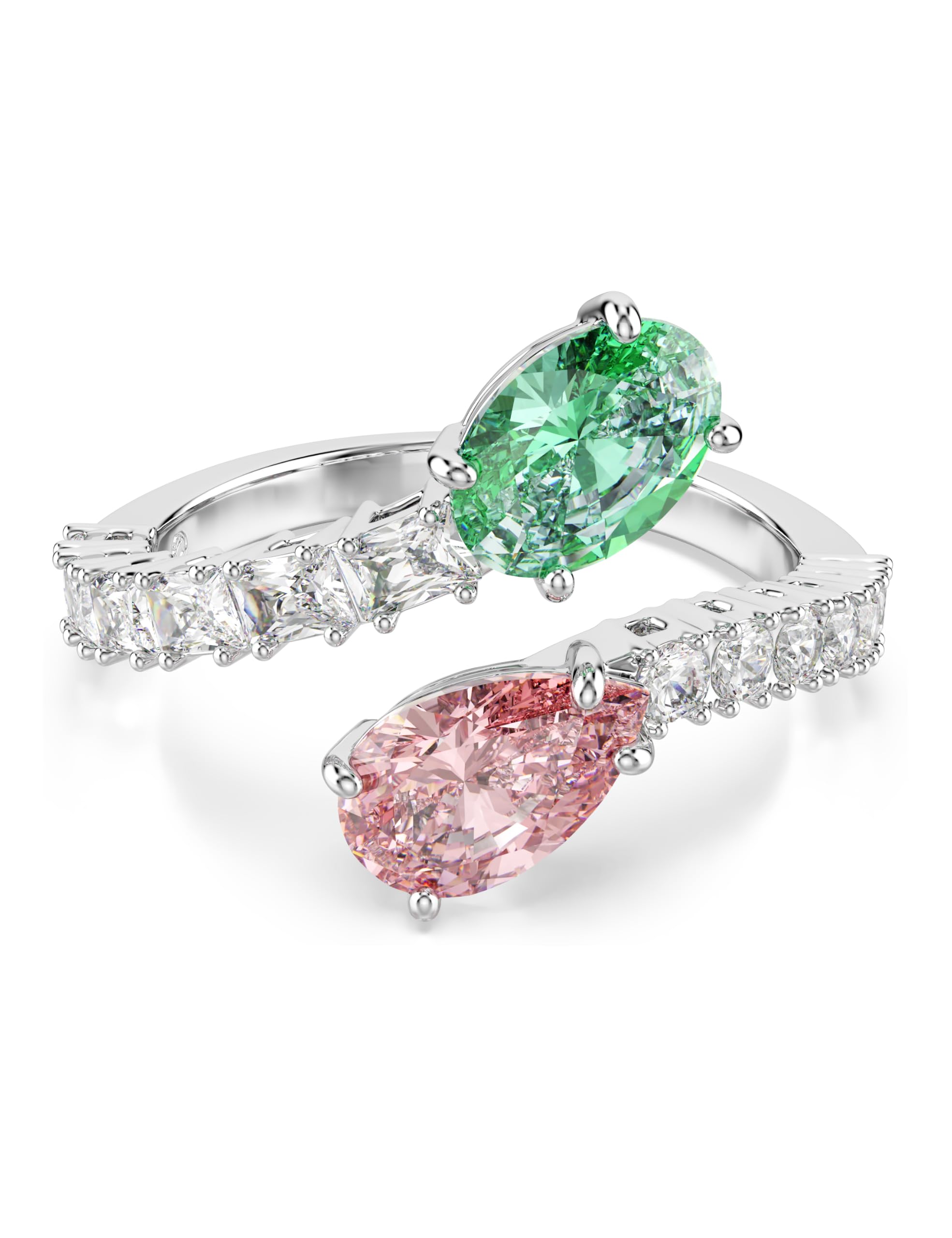 Swarovski X Ariana Grande Open Ring, Mixed Cuts, Multicolored, Rhodium Plated