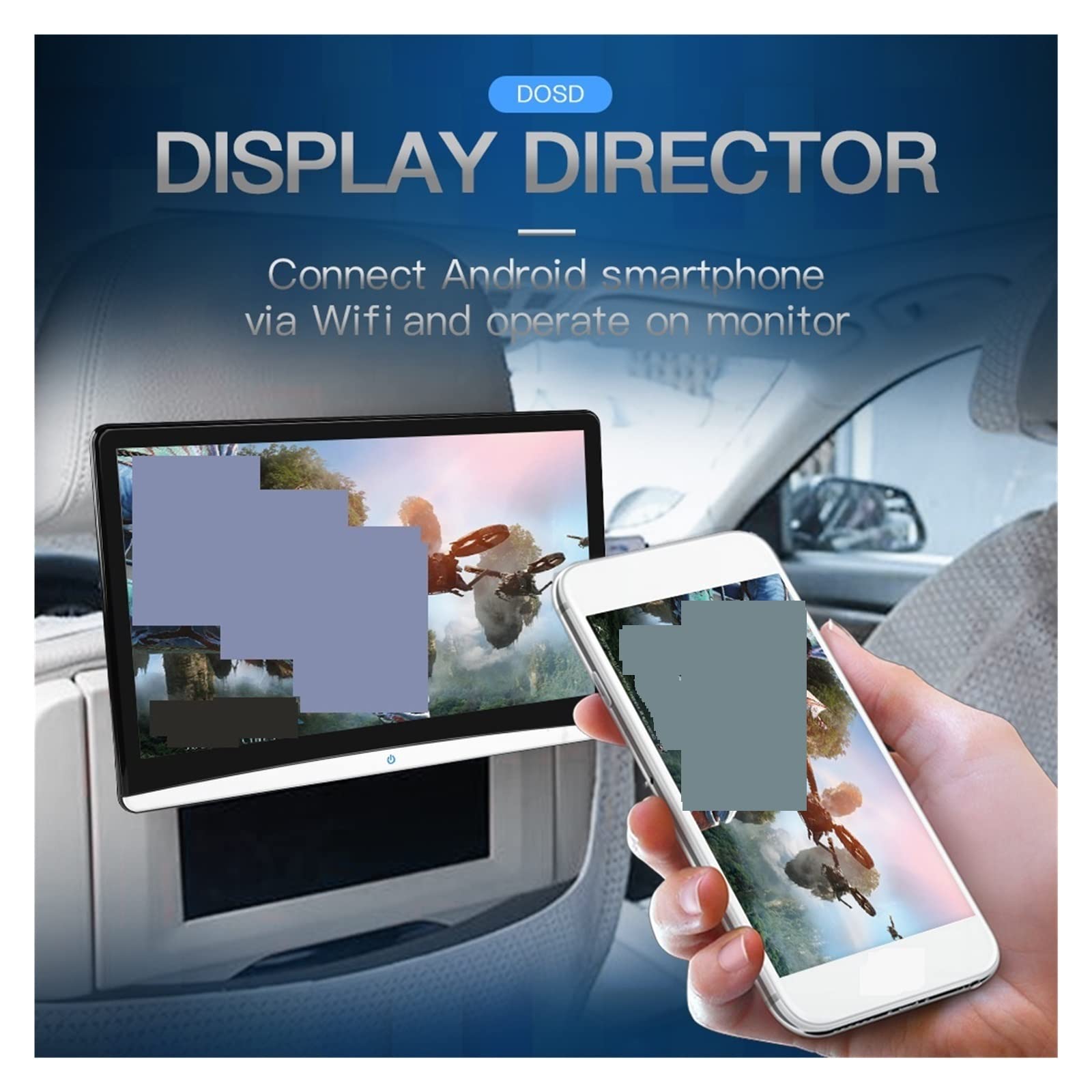 Uaktualnij Monitor zagłówka telewizora samochodowego 10,1-calowy monitor montowany za zagłówkiem samochodu HD 1080P Ekran dotykowy wideo WIFI/Bluetooth/USB/SD // FM MP5 Odtwarzacz wideo (Color