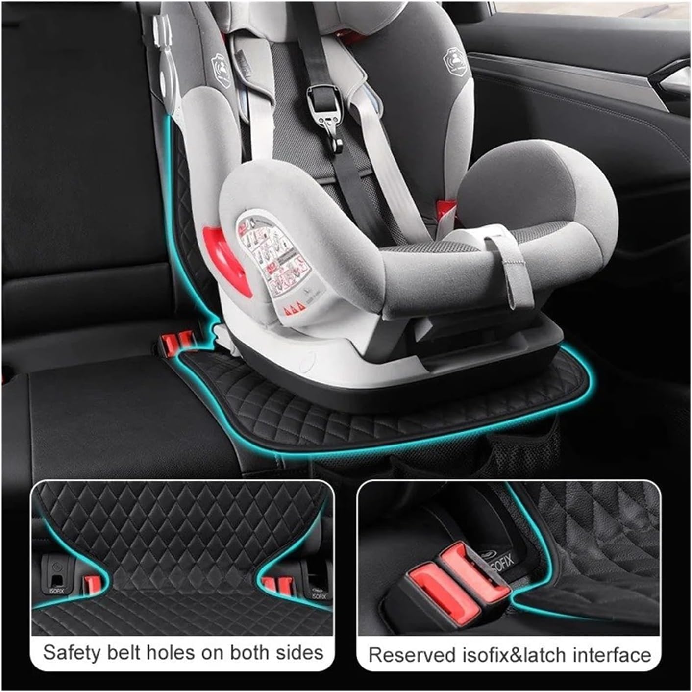 Coprisedile Auto Bambini per Citroen SpaceTourer M (facelift 2024) 2024 | 1 Pezzo Protezione Sedile Auto Impermeabile Antiscivolo Tappetino Protettivo Resistente Nero