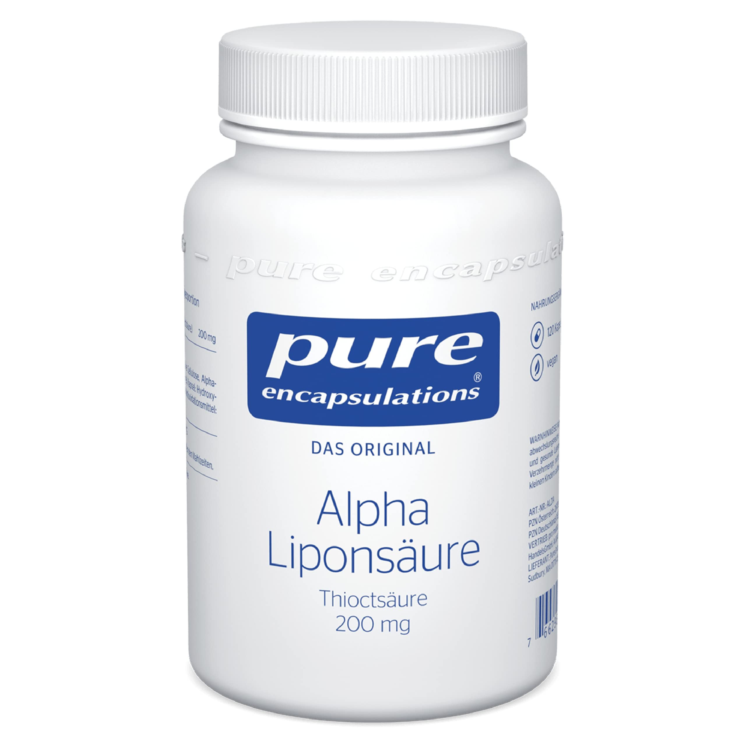 Pure Encapsulations - Alpha Liponsäure - 200mg Thioctsäure - Nahrungsergänzungsmittel - 120 Kapseln