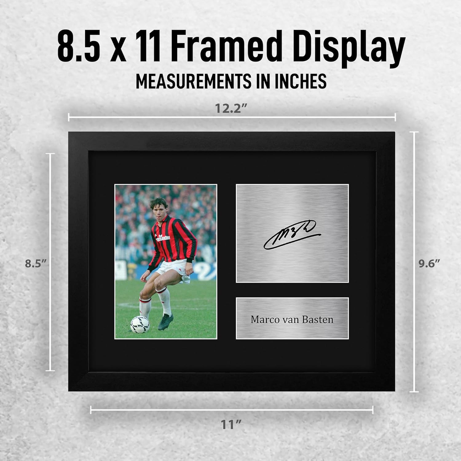 HWC Trading Marco van Basten A C Milan Framed Gifts Printed Signed Autograph Picture for Football Fans and Supporters - US Letter Size
