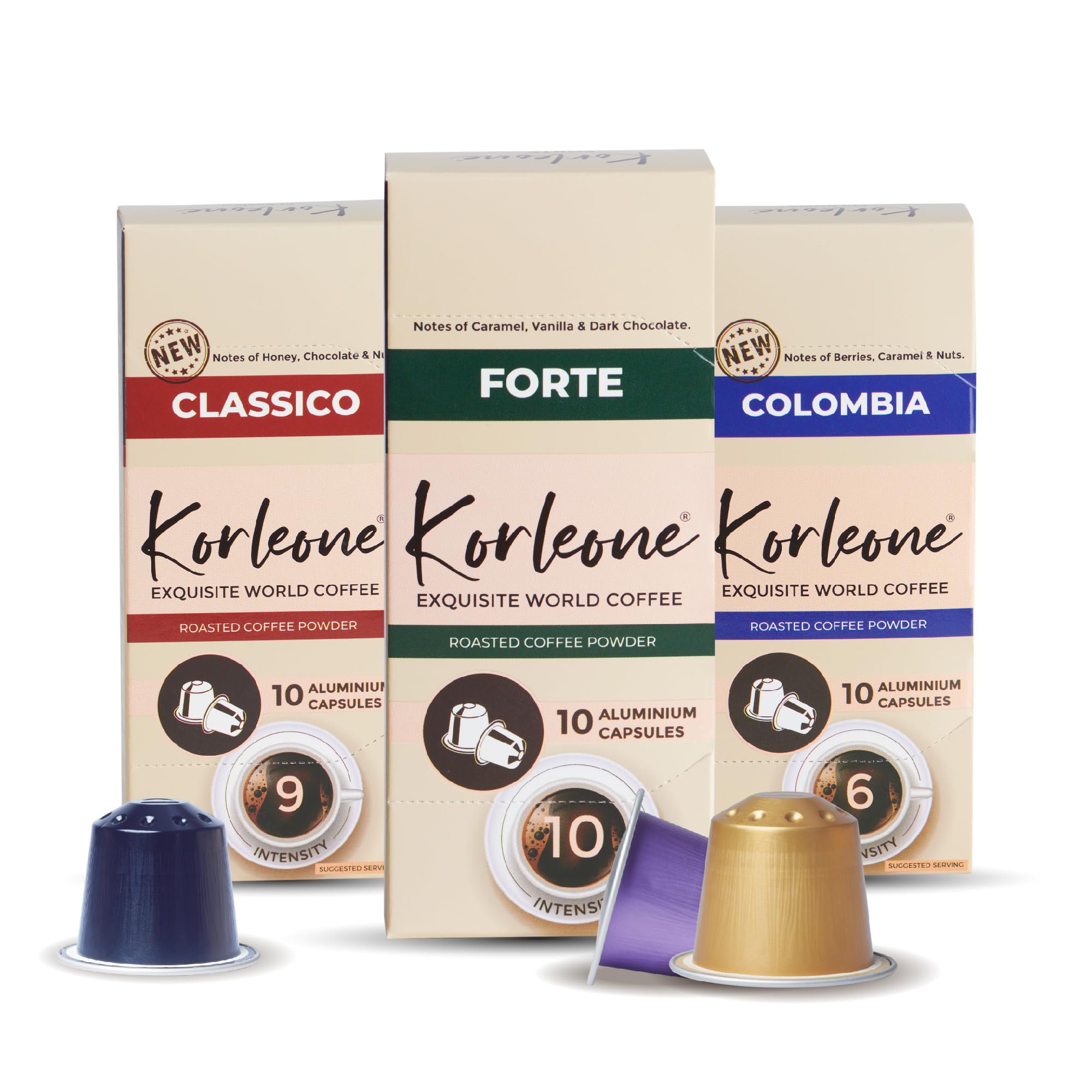 Korleone Colombia Classico & Fort Capsules 30 Pods Pack of 3 Intentensity 6/9/10 Medium to Dark Roast Level Compatible with Nesspreso Original Machine (B0D73WBNZN) Amazon Price History, Amazon Price Tracker
