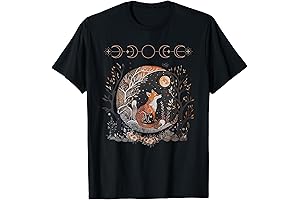 Mystical Fox Floral T-Shirt for Women and Girls: Embrace the Cottagecore Enchantment