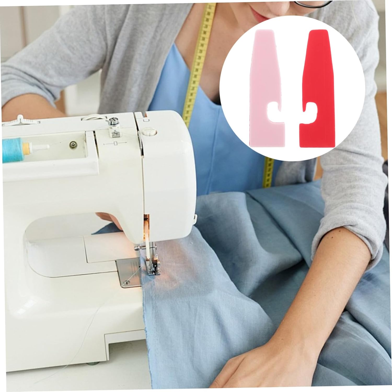 15pcs Sewing Hemmer Foot for Sewing Machine Plastic Presser Foot Pad Serger Overlock Machine Accessory Wear Resistant Plate