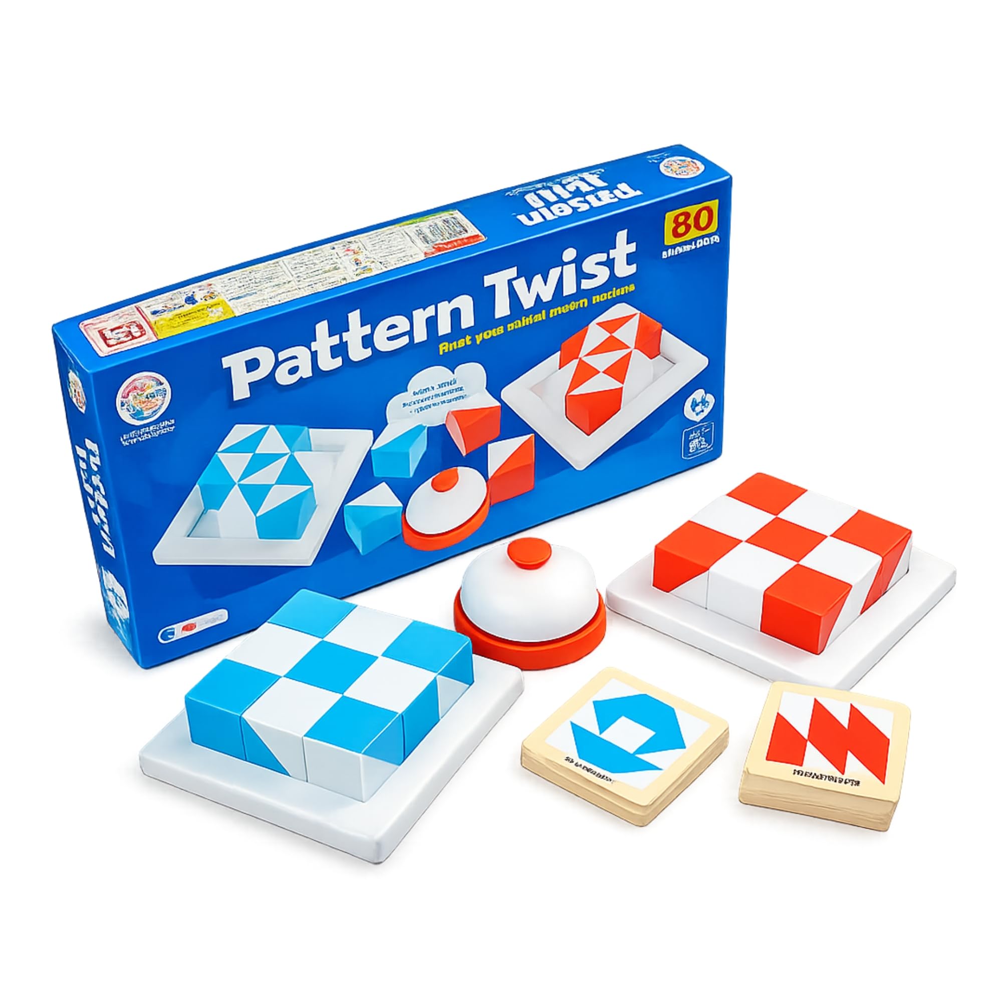 RATNA'S Pattern Twist Brain Challenge Game, 80 Challenges, Coloured Cubes Pattern Matching Games for Kids Ages 5+ Years-image-1