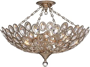 Crystorama Sterling 5 Light Distressed Twilight Semi Flush Mount