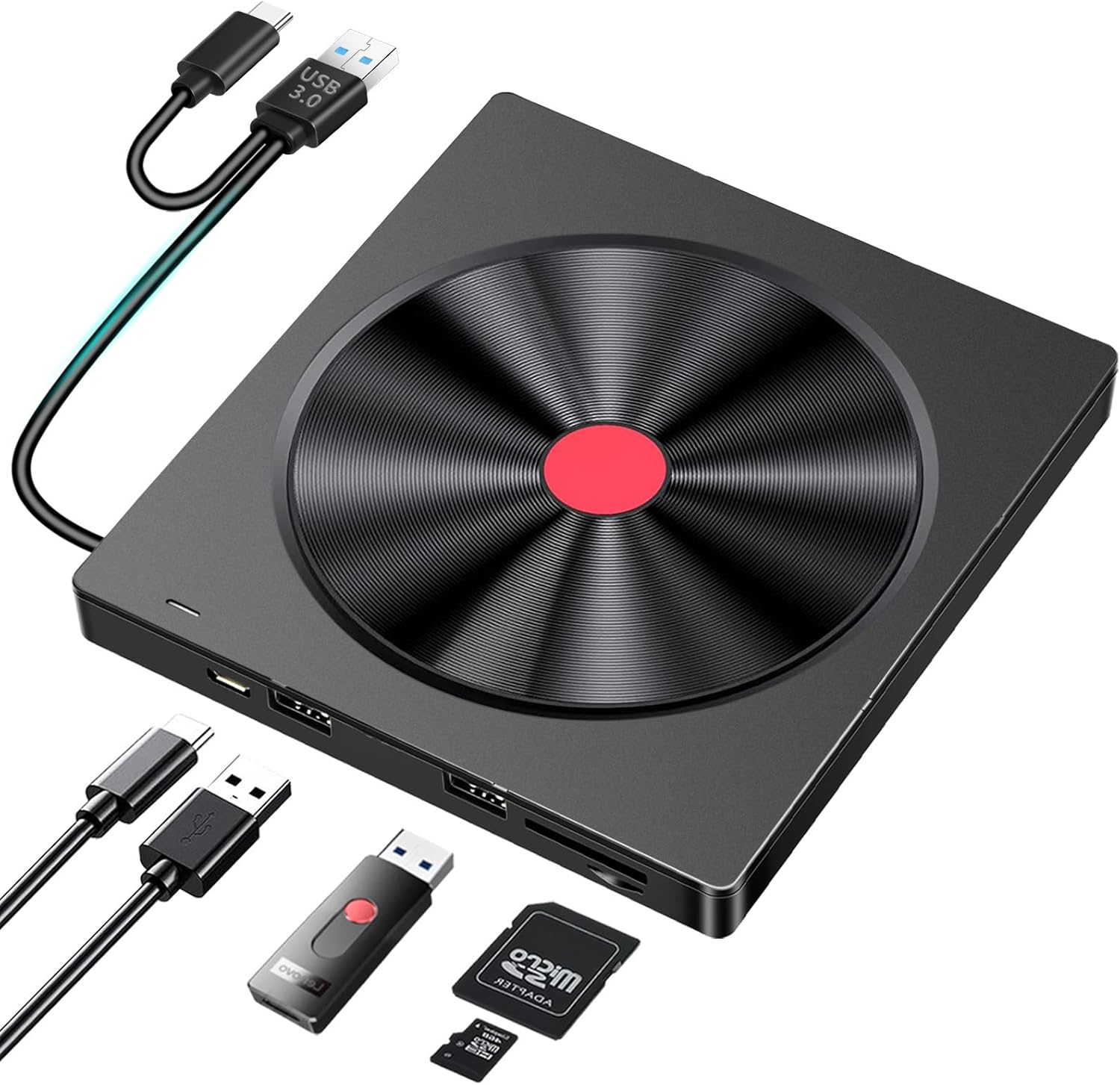 Masterizzatore Esterno CD/DVD USB - Slim, Per MacBook, PC, Plug And Play, Nessun Driver - Foto 2