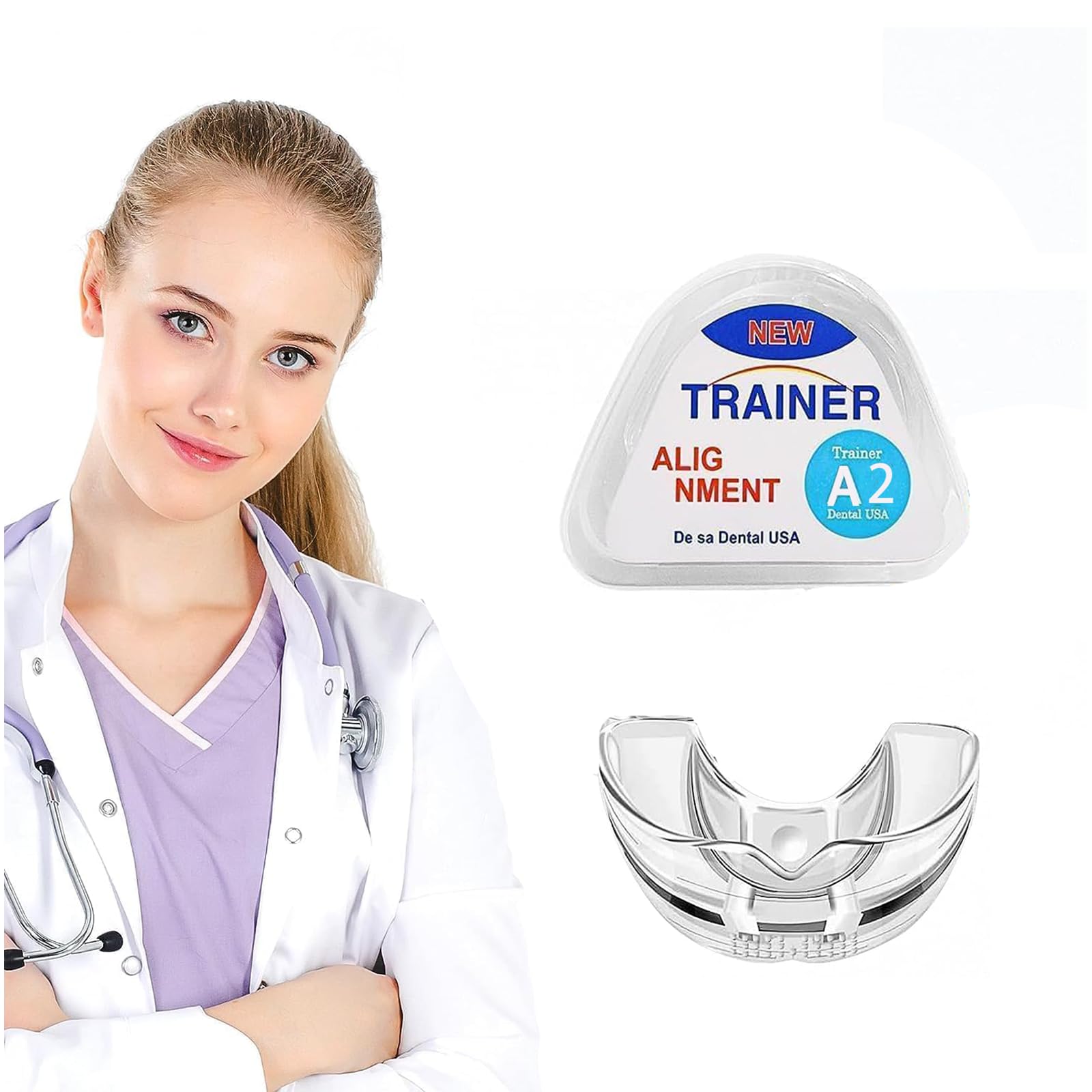 2 Pcs Anti Snoring Devices, Night Guards for Teeth Grinding and Teeth Aligners for Straightening Teeth, Discreet Dental Alignment Solution with Busy Lifestyles, Two-Stage Clear Aligners-image-25