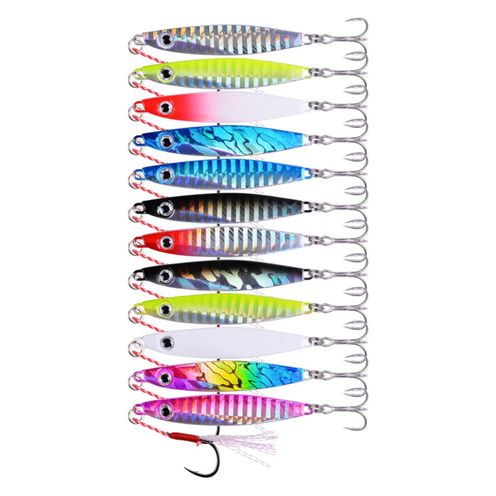 INEOUT Señuelos De Metal 12 Uds., 7g, 12g, 17g, 22g, 30g, 40g, Anzuelos, Cuchara Pesca, Cebo, Señuelo Hundido, Jigging Vibe Blade For Lucio, Lubina, En El Mar