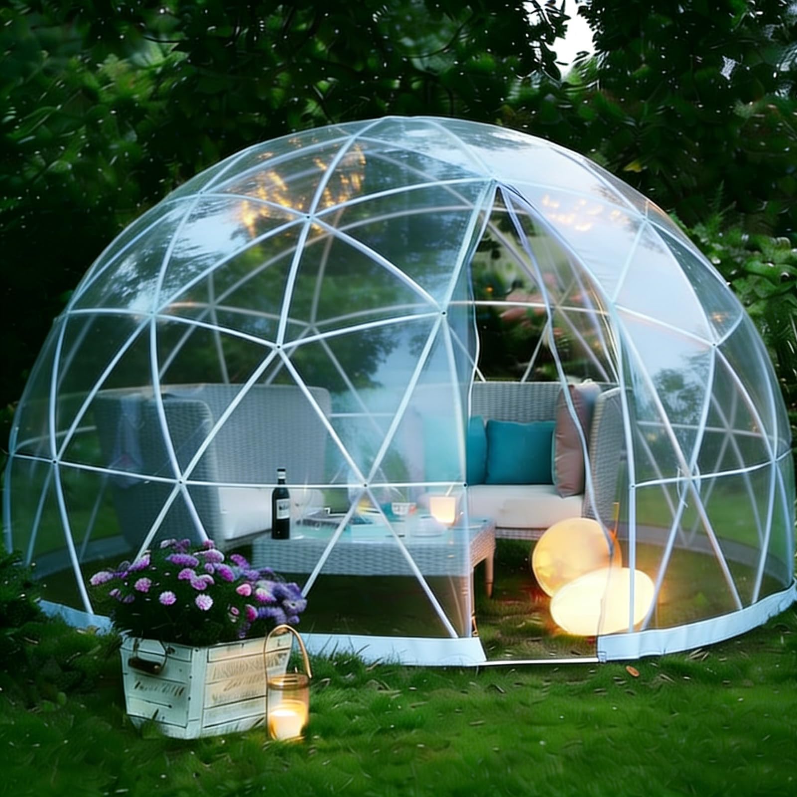 Greenhouse Dome Tent, Clear Weatherproof Garden Bubble for Outdoor Use, Perfect for Parties, Dining, and Play Areas