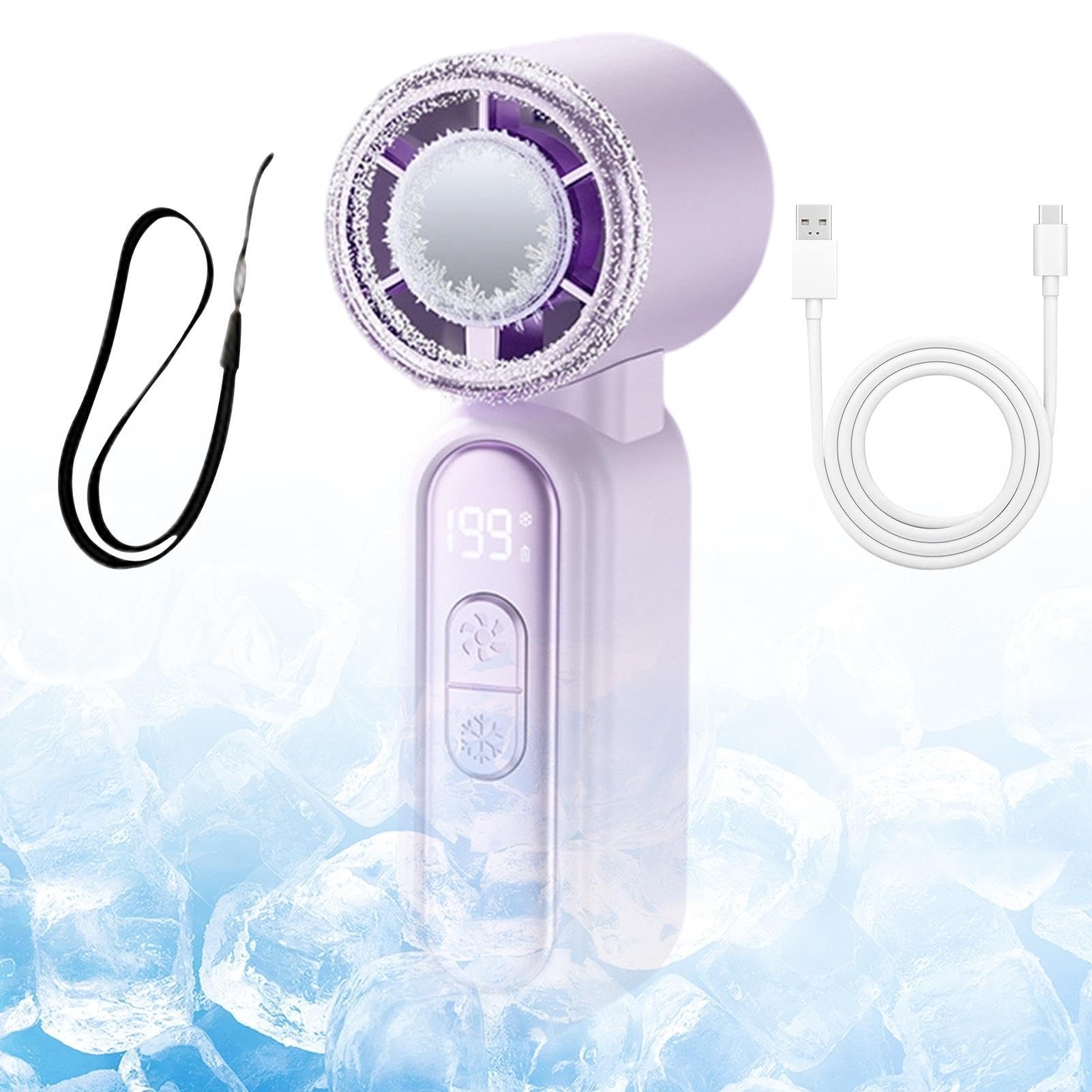 Mini ventilateur LED rechargeable avec sa batterie longue durée