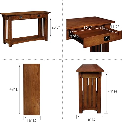 Miniatura 10 de Leick Home 85263 Estantería esquinera con 3 estantes de altura de repisa con almacenamiento de cajones, blanco desgastado