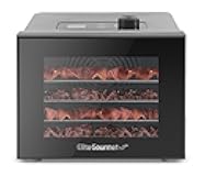 Elite Gourmet Food Dehydrator, Stainless Steel Trays Food Dehydrator, Adjustable Temperature Controls, Jerky Herbs Fruit Veggies Snacks