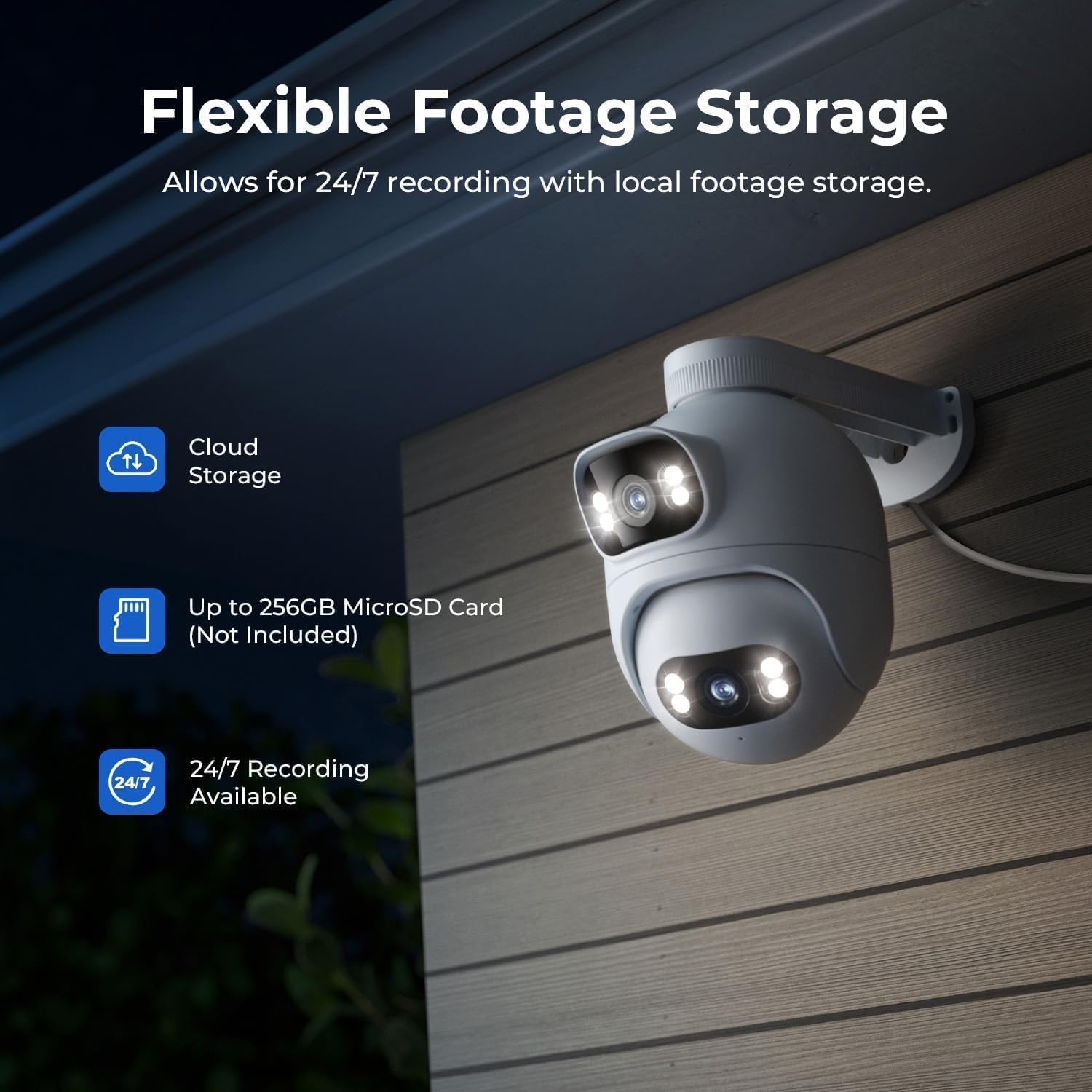 IMILAB EC6 Dual 2K+2K Plug-in Outdoor Security Camera: Outdoor Camera for Home Security w/Motion Spotlight & Siren, Wired 360° Rotate Cam, Person Tracking, 24/7 Recording, Color Night Vision