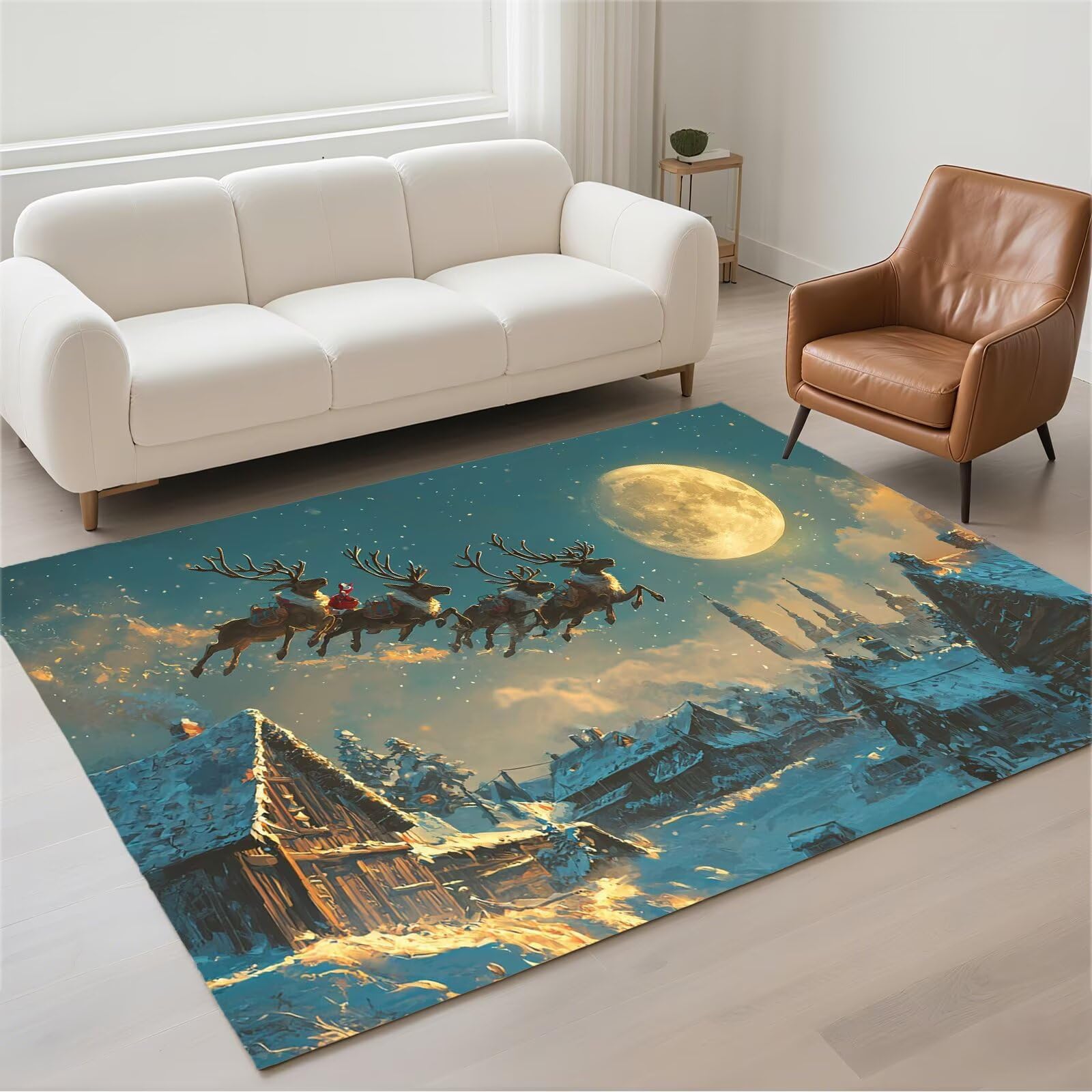 Tapis de salon impérmeable 50x80cm, petit tapis moderne antidérapant lavable pour chambre