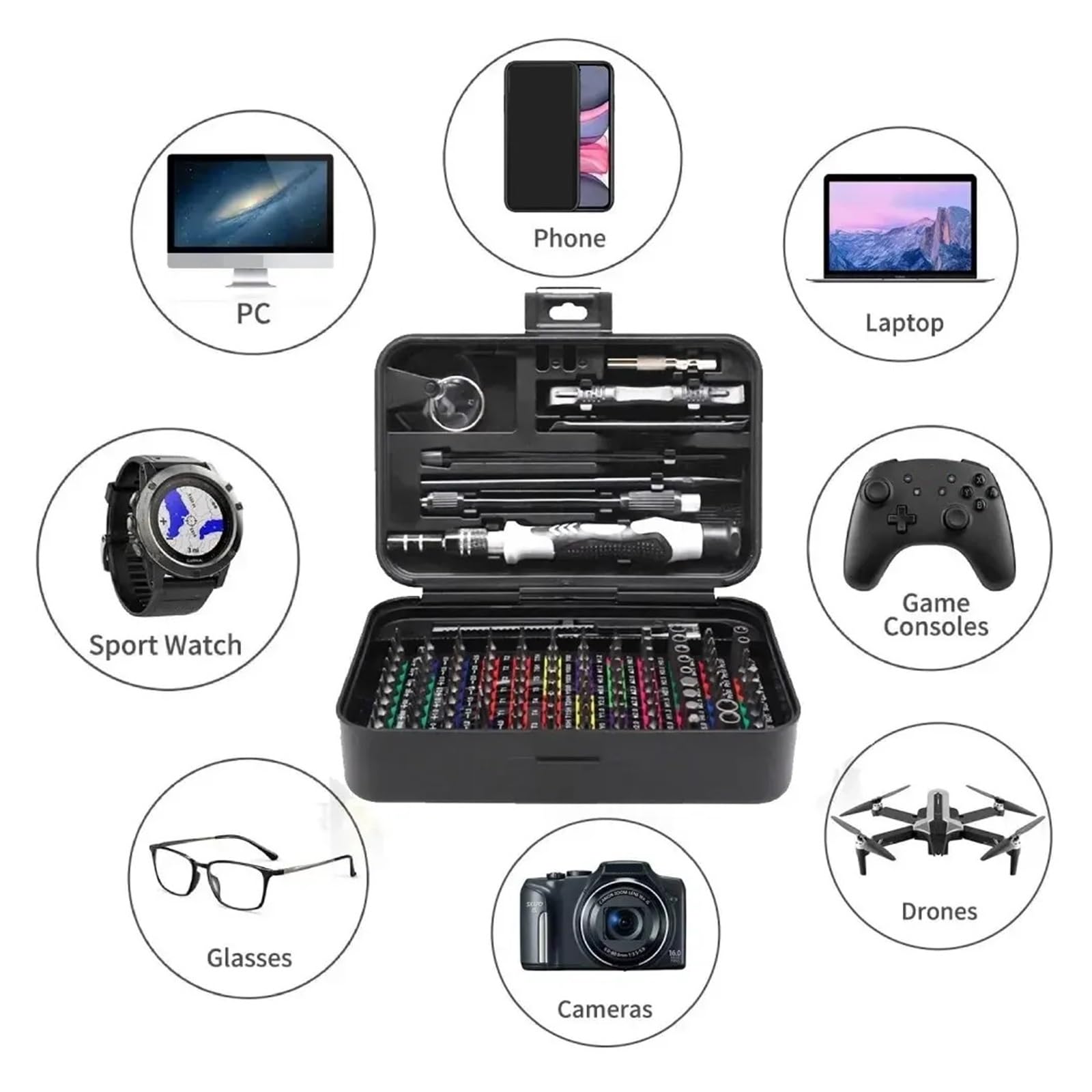 Zestaw Precyzyjnych Śrubokrętów 132 W 1, Bity Magnetyczne Do Śrubokrętów, Bity Torx Hex, Komputer, Telefon, Profesjonalny Zestaw Narzędzi Do Naprawy Uchwytu Wydajne I Praktyczne
