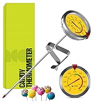 Vista 1 de Termómetro de caramelo con clip para olla, termómetro de aceite para freír y hacer velas, color amarillo