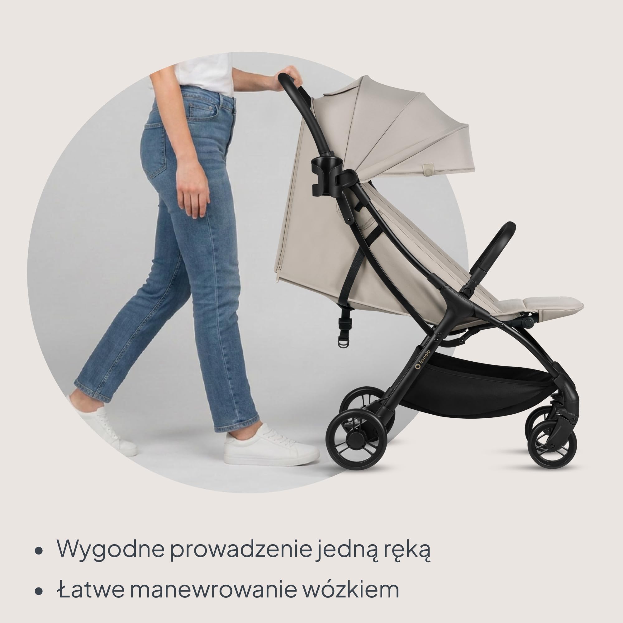 Lionelo Agia wózek podróżny do 22 kg, lekki wózek dziecięcy od 6 miesięcy, mały, składany, z funkcją automatycznego składania jedną ręką, funkcja leżenia, duża powierzchnia do siedzenia, zawieszenie